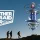 Niantic's promotional image of some people stood by a fictional gym, seemingly on a mountain.